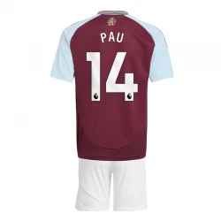 Enfant Maillot de Foot Aston Villa Pau #14 2024-25 Domicile (+ Short)