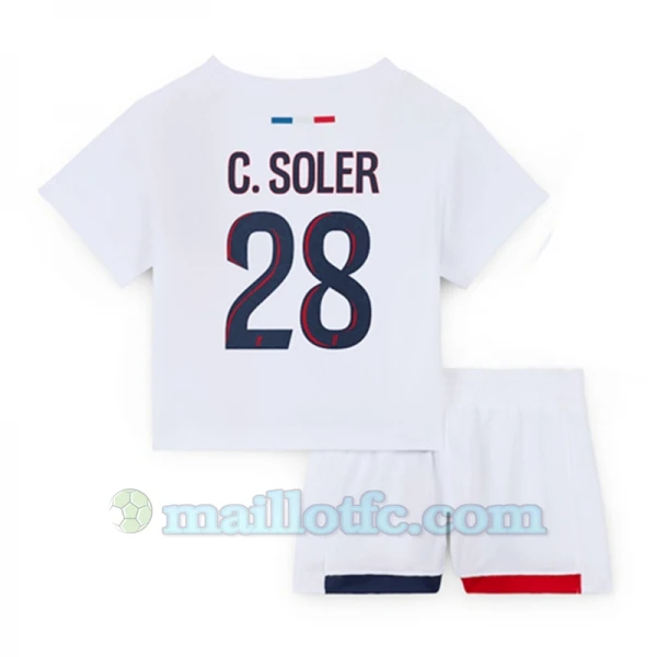 Enfant Maillot de Foot Paris Saint-Germain PSG 2024-25 C.Soler #28 Extérieur (+ Short)