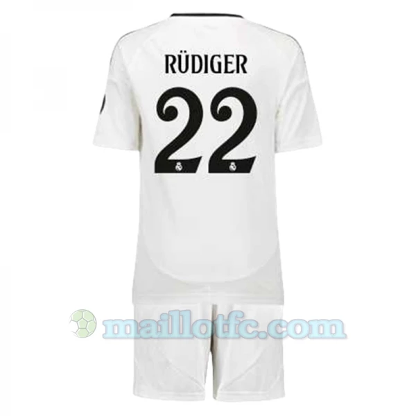 Enfant Maillot de Foot Real Madrid Antonio Rudiger #22 2024-25 Domicile (+ Short)