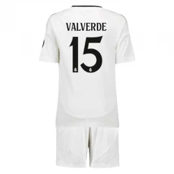 Enfant Maillot de Foot Real Madrid Federico Valverde #15 2024-25 Domicile (+ Short)