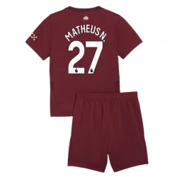 Enfant Maillot Equipe Foot Manchester City Matheus N. #27 2024-25 Third (+ Short)