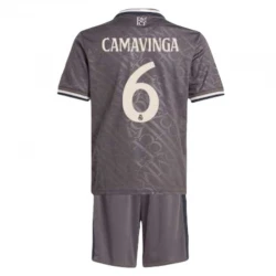 Enfant Maillot Equipe Foot Real Madrid Eduardo Camavinga #6 2024-25 Third (+ Short)