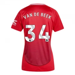 Femmer Maillot de Foot Manchester United Van De Beek #34 2024-25 Domicile