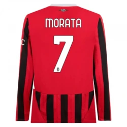 Maillot de Foot AC Milan Alvaro Morata #7 2024-25 Domicile Homme Manches Longues