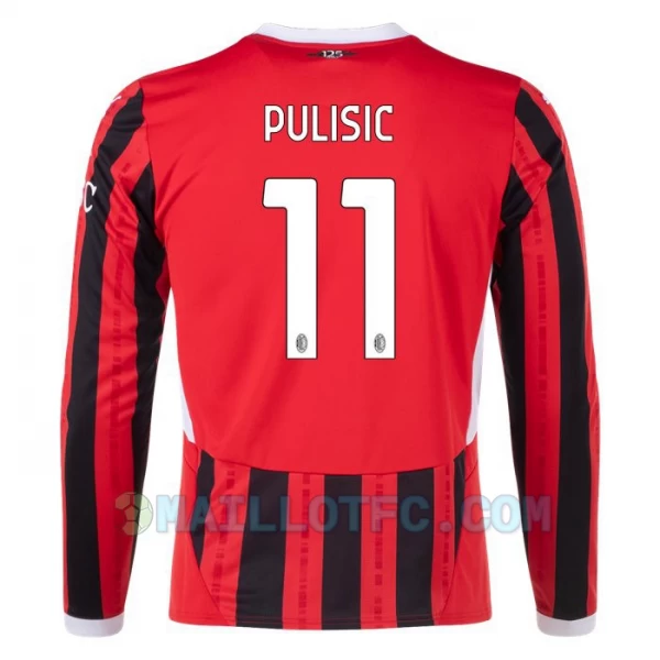 Maillot de Foot AC Milan Christian Pulisic #11 2024-25 Domicile Homme Manches Longues