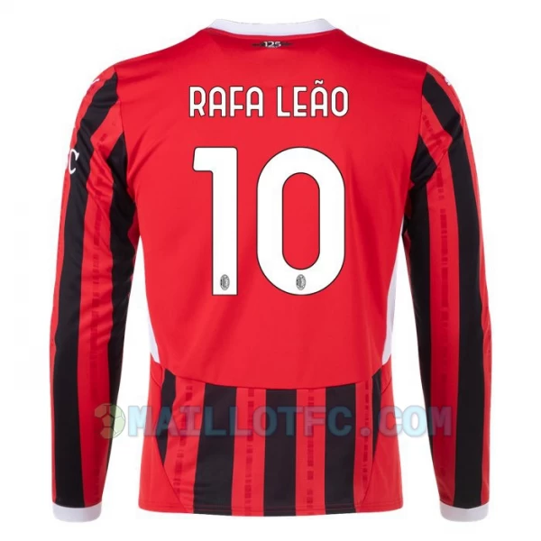 Maillot de Foot AC Milan Rafa Leao #10 2024-25 Domicile Homme Manches Longues