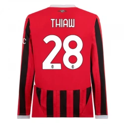 Maillot de Foot AC Milan Thiaw #28 2024-25 Domicile Homme Manches Longues