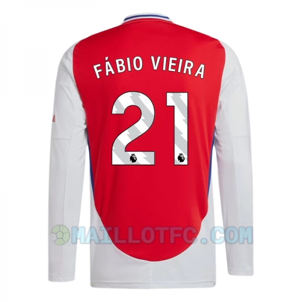 Maillot de Foot Arsenal FC Fabio Vieira #21 2024-25 Domicile Homme Manches Longues