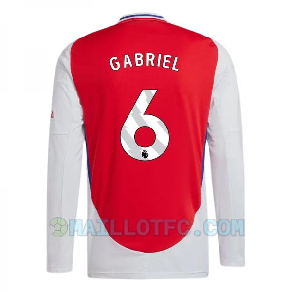 Maillot de Foot Arsenal FC Gabriel #6 2024-25 Domicile Homme Manches Longues