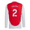 Maillot de Foot Arsenal FC Saliba #2 2024-25 Domicile Homme Manches Longues