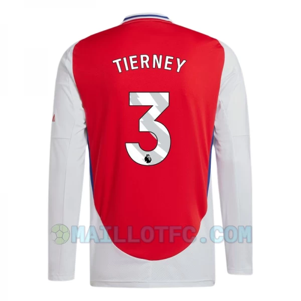 Maillot de Foot Arsenal FC Tierney #3 2024-25 Domicile Homme Manches Longues