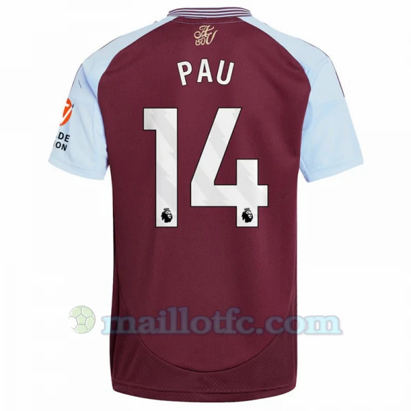 Maillot de Foot Aston Villa Pau #14 2024-25 Domicile Homme