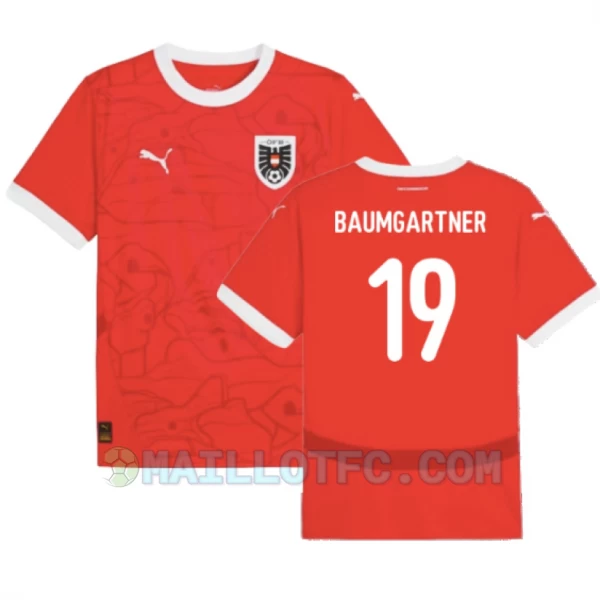 Maillot de Foot Autriche Baumgartner #19 Euro 2024 Domicile Homme