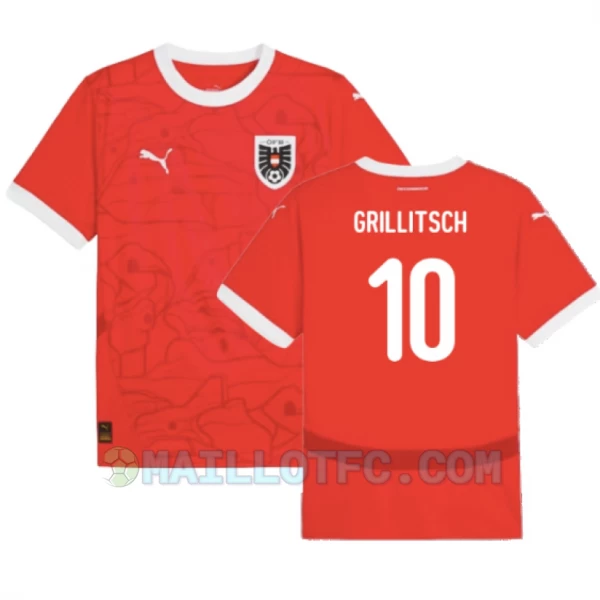 Maillot de Foot Autriche Grillitsch #10 Euro 2024 Domicile Homme