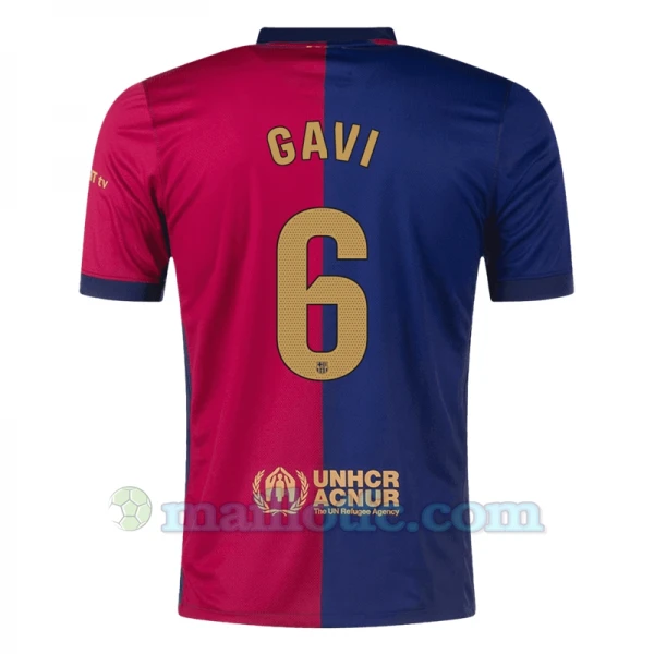 Maillot de Foot Barça Gavi #6 2024-25 Domicile Homme