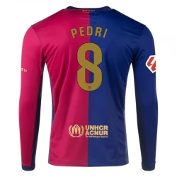 Maillot de Foot Barça Pedri #8 2024-25 Domicile Homme Manches Longues