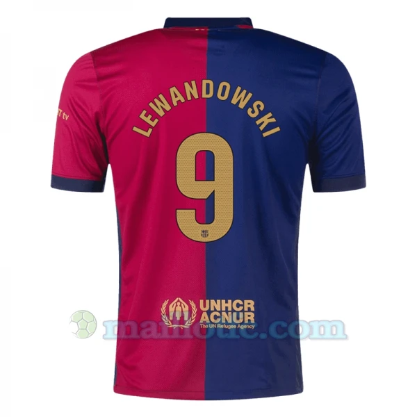 Maillot de Foot Barça Robert Lewandowski #9 2024-25 Domicile Homme