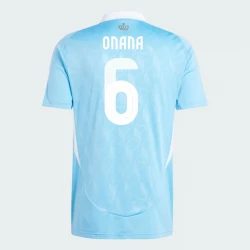 Maillot de Foot Belgique Onana #6 Euro 2024 Extérieur Homme