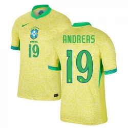 Maillot de Foot Brésil Andreas #19 Copa America 2024 Domicile Homme