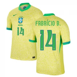 Maillot de Foot Brésil Fabricio B. #14 Copa America 2024 Domicile Homme