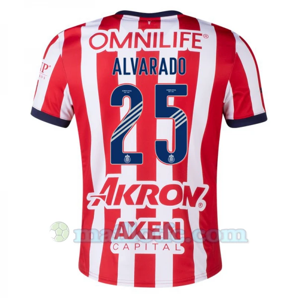 Maillot de Foot CD Guadalajara Alvarado #25 2024-25 Domicile Homme