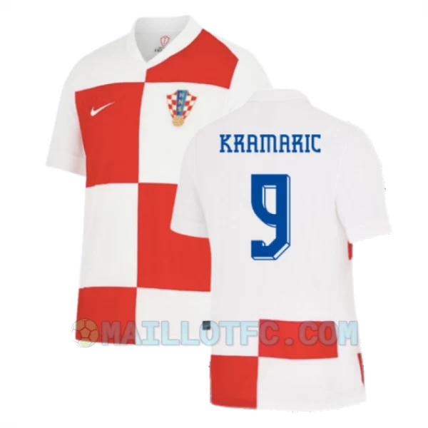 Maillot de Foot Croatie Kramaric #9 Euro 2024 Domicile Homme