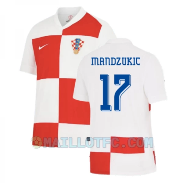 Maillot de Foot Croatie Mandzukic #17 Euro 2024 Domicile Homme