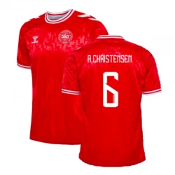 Maillot de Foot Danemark A.Christensen #6 Euro 2024 Domicile Homme