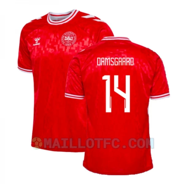Maillot de Foot Danemark Damsgaard #14 Euro 2024 Domicile Homme