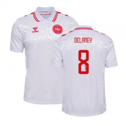 Maillot de Foot Danemark Delaney #8 Euro 2024 Extérieur Homme