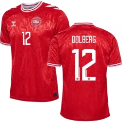 Maillot de Foot Danemark Dolberg #12 Euro 2024 Domicile Homme