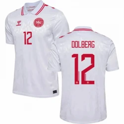 Maillot de Foot Danemark Dolberg #12 Euro 2024 Extérieur Homme