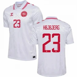 Maillot de Foot Danemark Hojbjerg #23 Euro 2024 Extérieur Homme