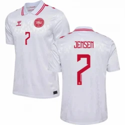 Maillot de Foot Danemark Jensen #7 Euro 2024 Extérieur Homme