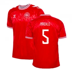 Maillot de Foot Danemark Maehle #5 Euro 2024 Domicile Homme