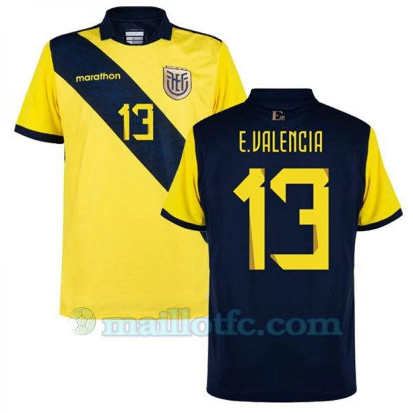 Maillot de Foot Équateur E. Valencia #13 Copa America 2024 Domicile Homme