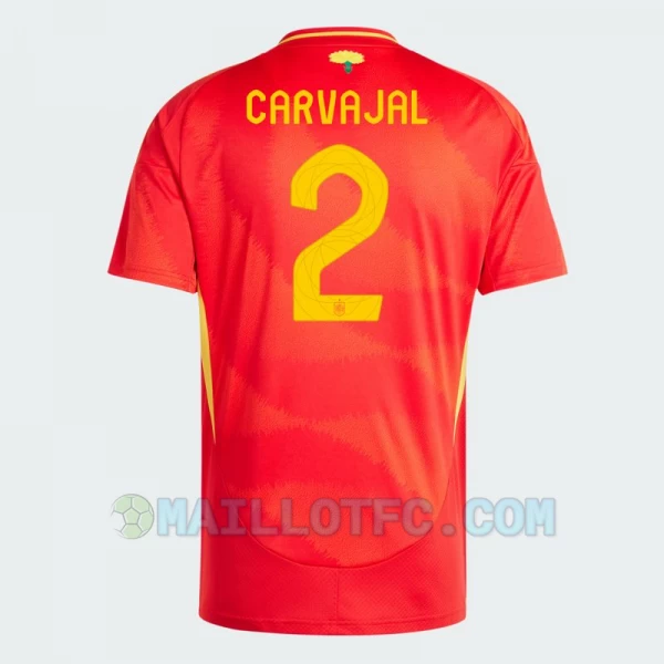 Maillot de Foot Espagne Carvajal #2 Euro 2024 Domicile Homme