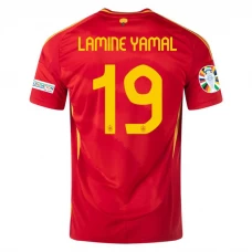 Maillot de Foot Espagne Lamine Yamal #19 Euro 2024 Domicile Homme