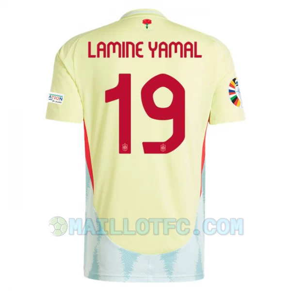 Maillot de Foot Espagne Lamine Yamal #19 Euro 2024 Extérieur Homme