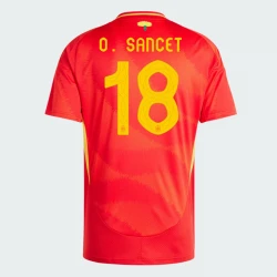 Maillot de Foot Espagne O. Sancet #18 Euro 2024 Domicile Homme