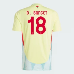 Maillot de Foot Espagne O. Sancet #18 Euro 2024 Extérieur Homme