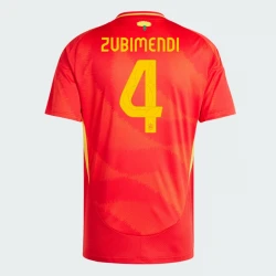 Maillot de Foot Espagne Zubimendi #4 Euro 2024 Domicile Homme