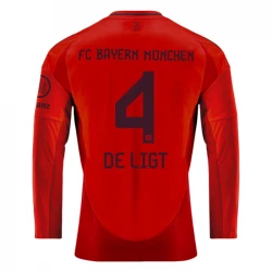 Maillot de Foot FC Bayern München De Ligt #4 2024-25 Domicile Homme Manches Longues