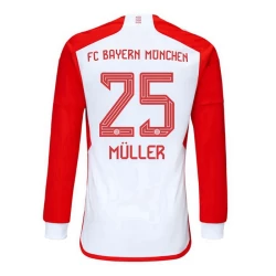 Maillot de Foot FC Bayern München Thomas Müller #25 2023-24 Domicile Homme Manches Longues