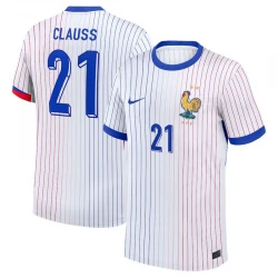 Maillot de Foot France Clauss #21 Euro 2024 Extérieur Homme