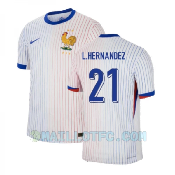 Maillot de Foot France L. Hernandez #21 Euro 2024 Extérieur Homme