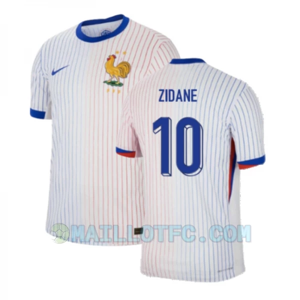 Maillot de Foot France Zinédine Zidane #10 Euro 2024 Extérieur Homme