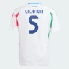 Maillot de Foot Italie Calafiori #5 Euro 2024 Extérieur Homme
