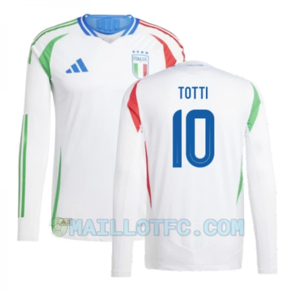 Maillot de Foot Italie Francesco Totti #10 Euro 2024 Extérieur Homme Manches Longues
