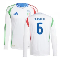 Maillot de Foot Italie Marco Verratti #6 Euro 2024 Extérieur Homme Manches Longues